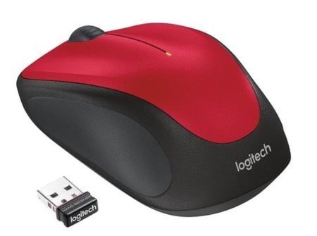 Logitech M235 Wireless Mouse - Red - Mus - Optisk - 3 knapper - Rød Mus 910-002496