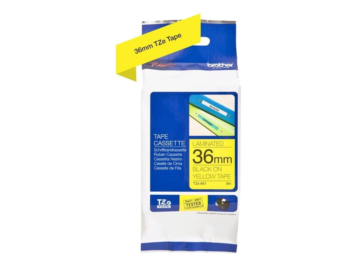Brother Tape brother sort/gul tze 661 36 mm Fotopapir TZE661