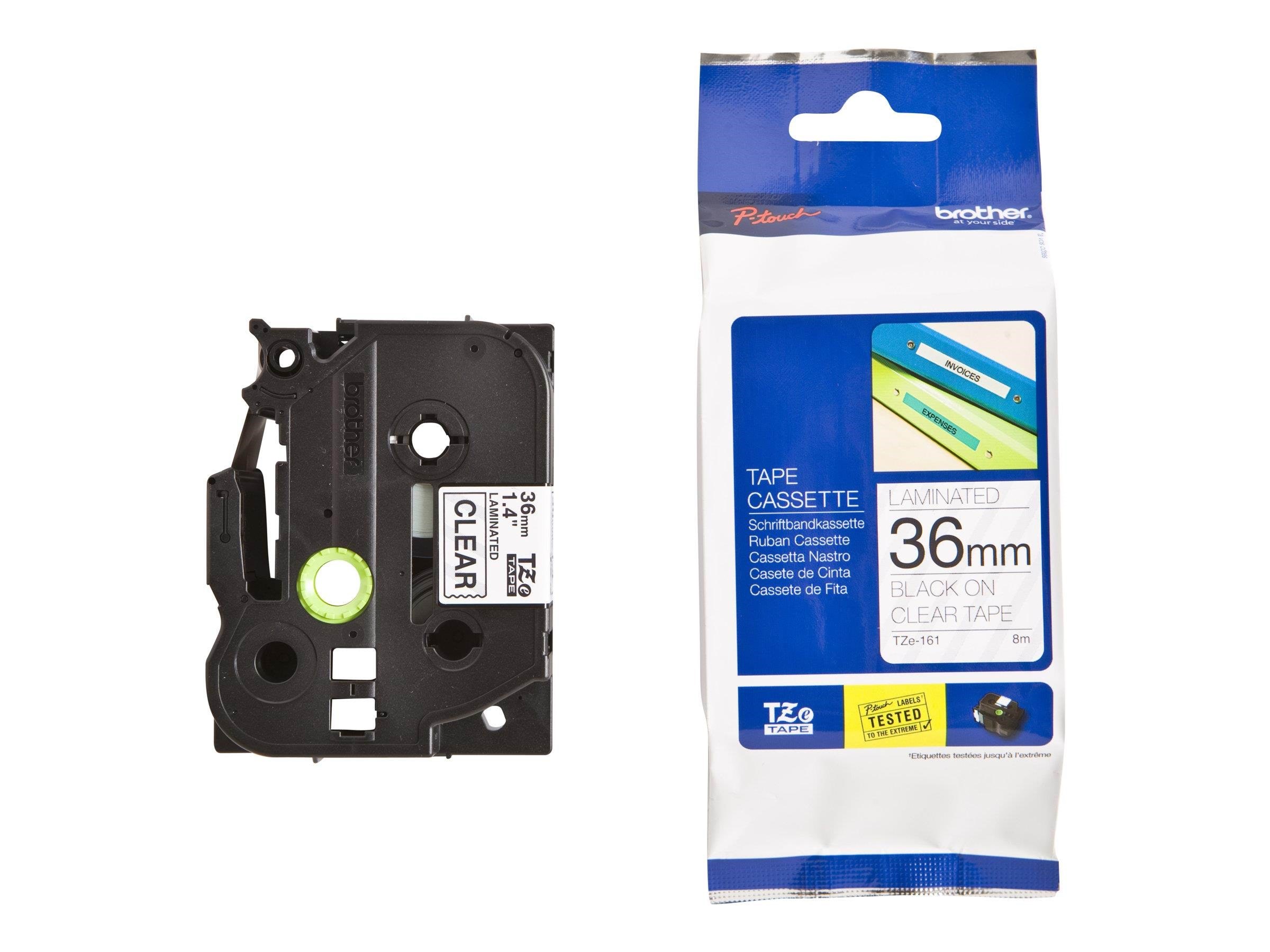 Brother TZE161 - Black On Clear - Roll (3.56 cm x 8 m) Fotopapir