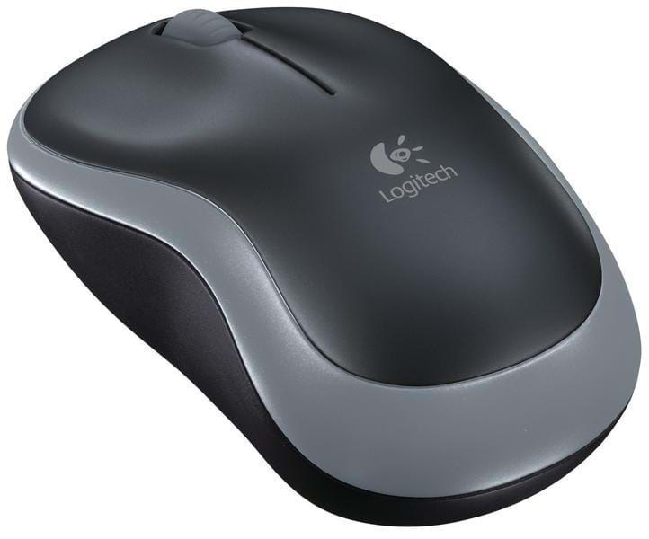 Logitech M185 Wireless PC Mouse - Grey - Mus - Optisk - 3 knapper - Grå