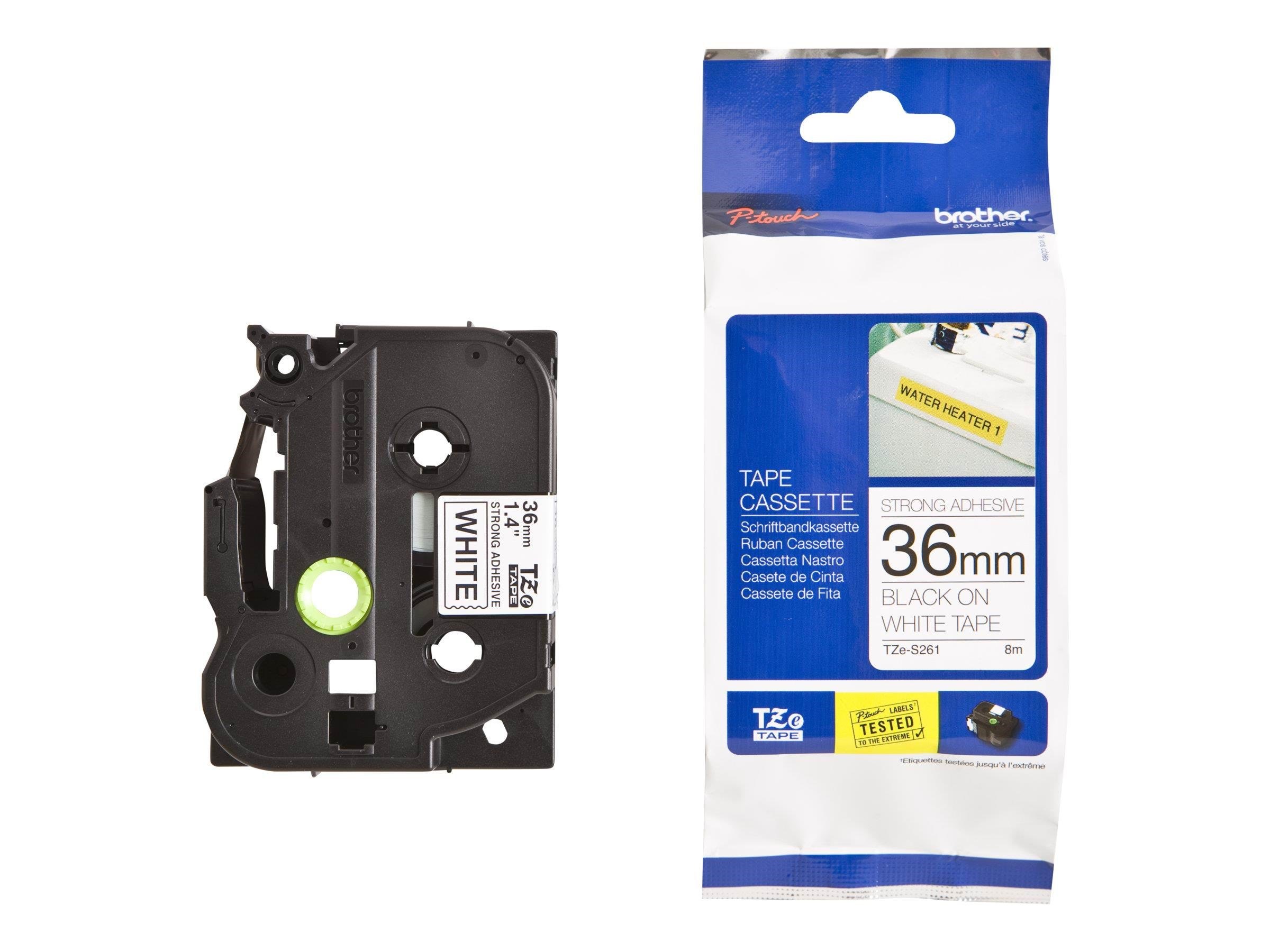 Brother TZES261 - Black On White - Roll (3.6 cm x 8 m) Fotopapir