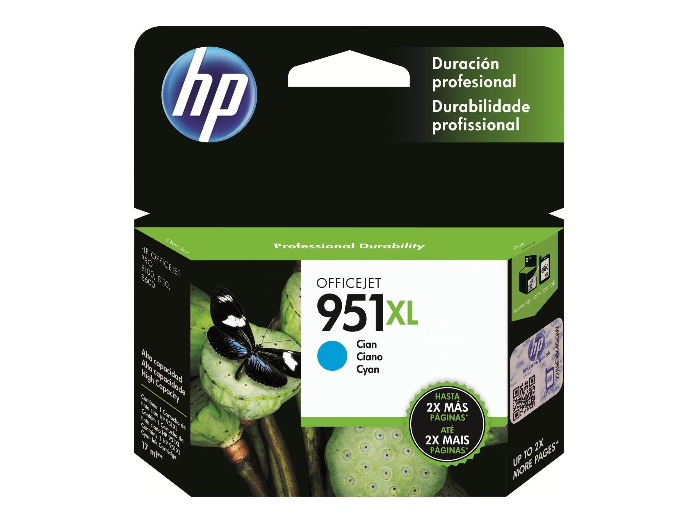 HP 951XL / CN046æ High Capacity Cyan Ink Printerpatron Og Toner