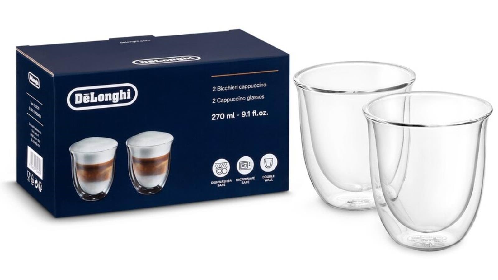 DeLonghi Cappuccino Glas 2 x 270 ml Kaffemaskine 8004399324893