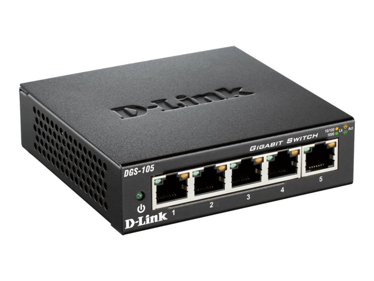 D-Link DGS-105 5-Port Gigabit Unmanaged Desktop Switch Switch DGS-105/E