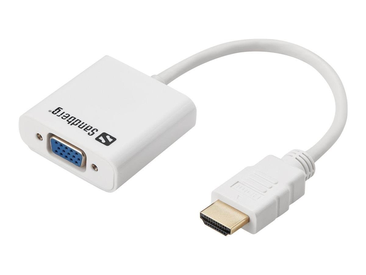 Sandberg HDMI to VGA Converter Skærmkabel Hvid 508-69