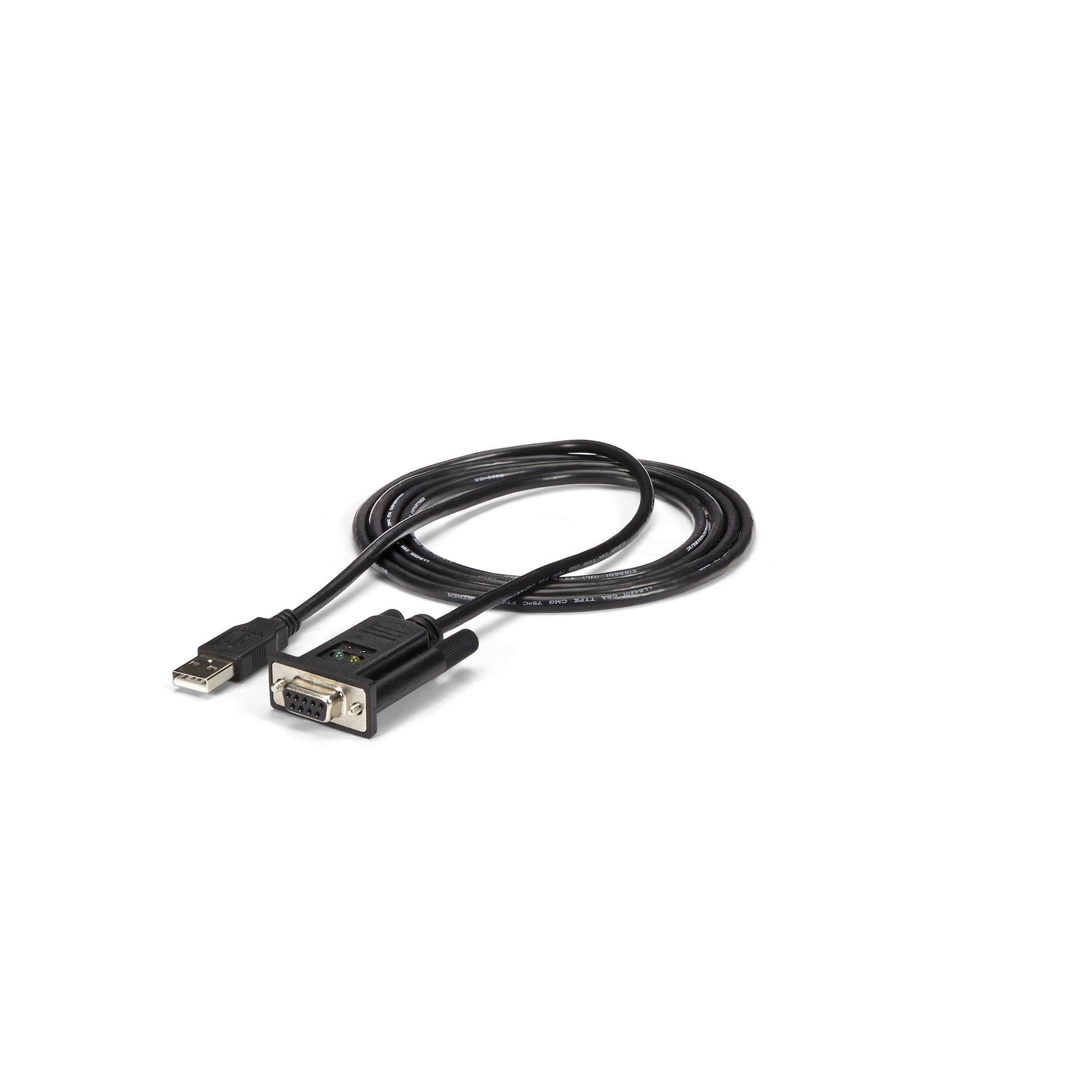 StarTech.com ICUSB232FTN USB to Serial RS232 Adapter - DB9 Serial DCE Adapter Cable with FTDI - Null Modem