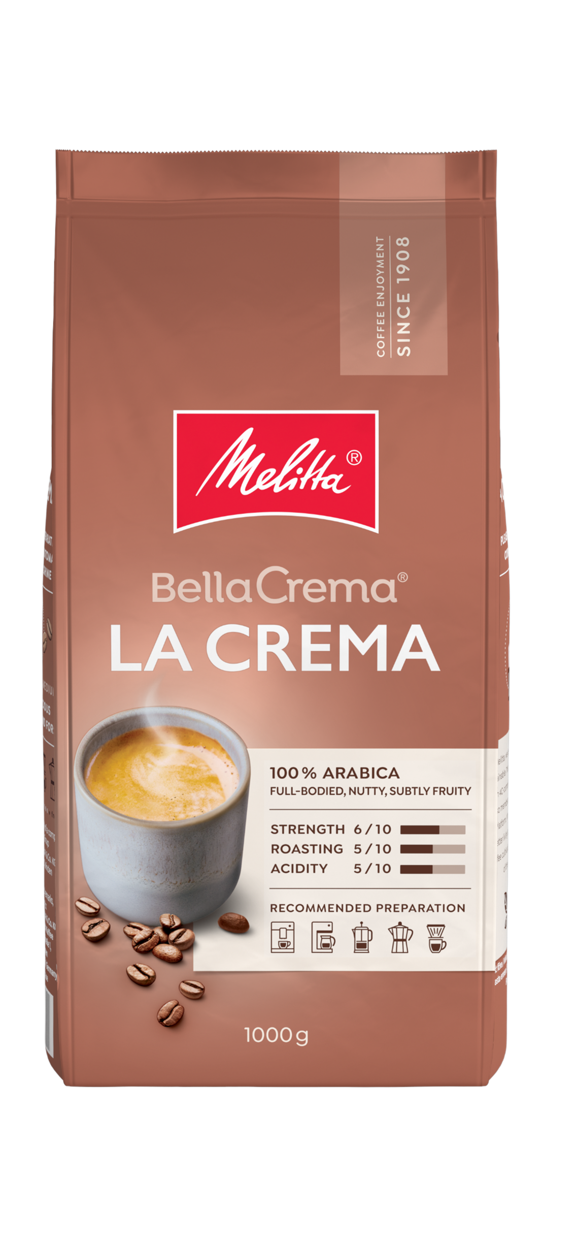 Melitta Bella Crema LaCrema 1 kg Kaffemaskine Sort 5887453