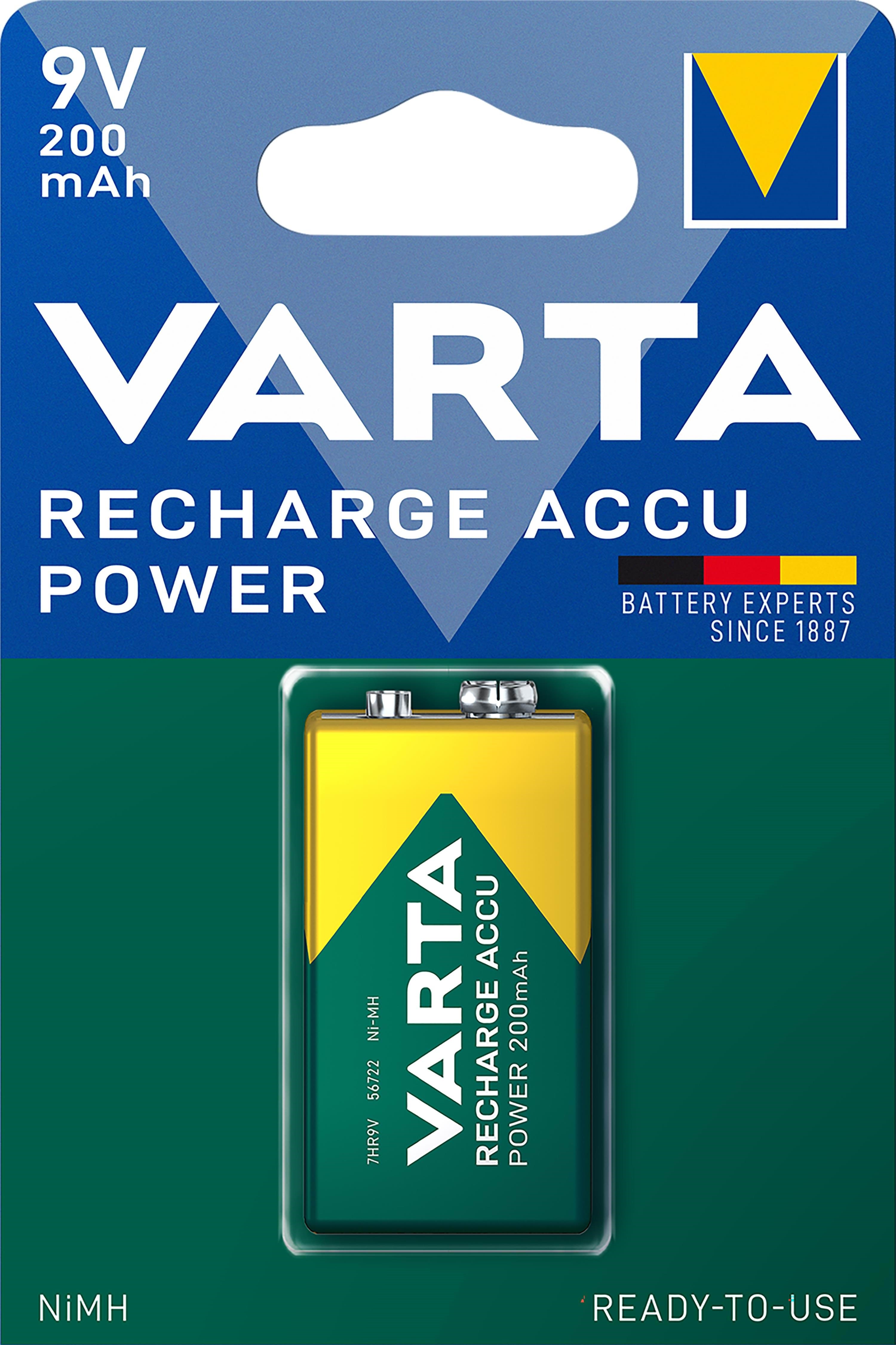 VARTA Varta batteri genopladelig 9v 200mah 1-stk Batteri 56722101401
