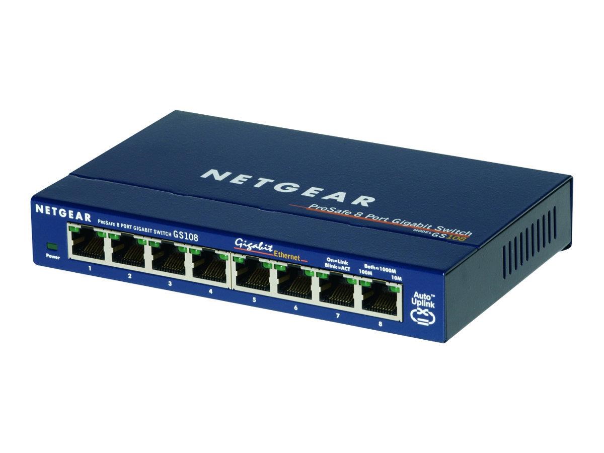 Netgear ProSAFE GS108 8-Port Gigabit Ethernet Unmanaged Switch Switch GS108GE