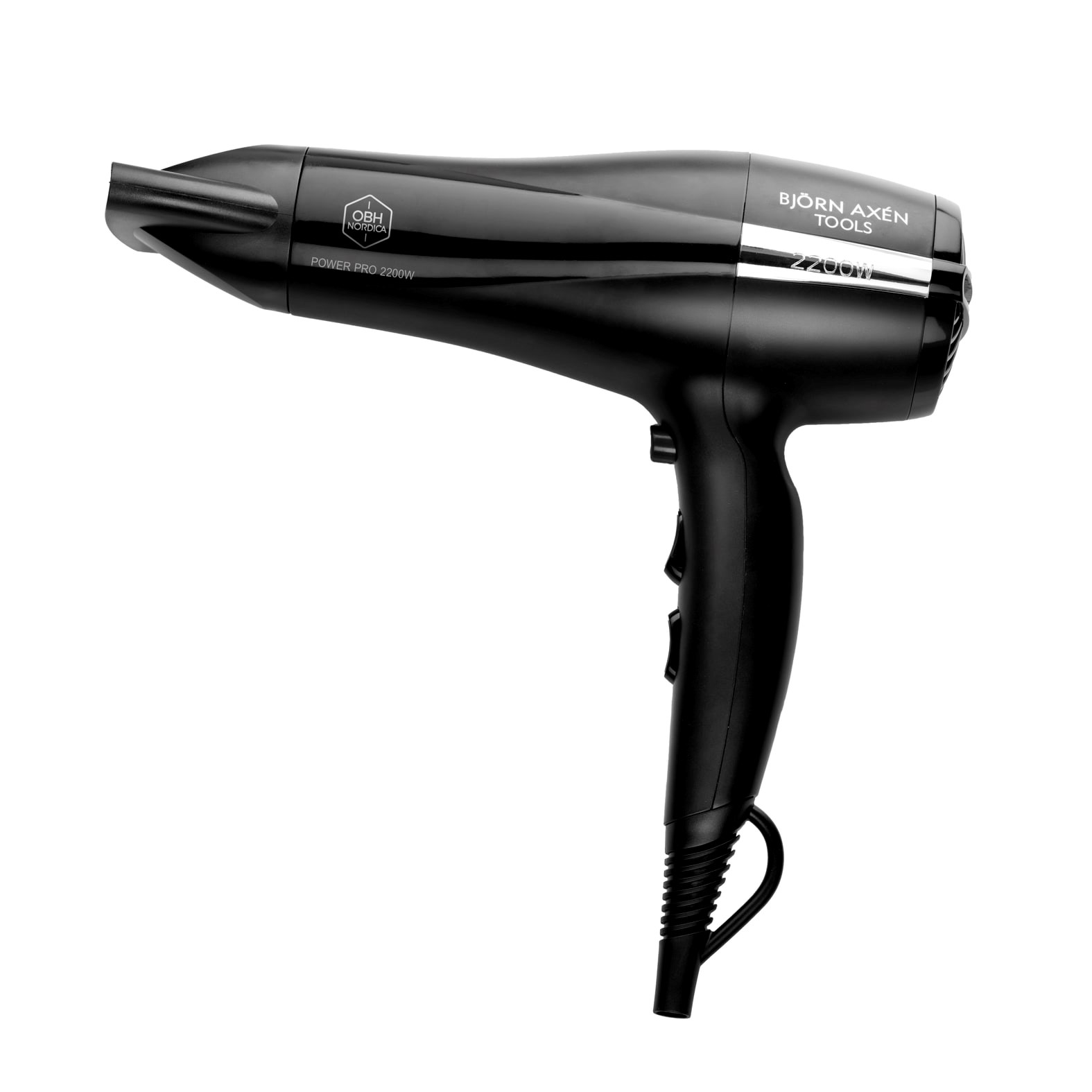 OBH Nordica Hårtørrer Björn Axén Power Pro - 5191 - 2200 W Hørtørrer Sort