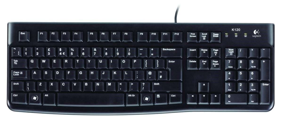 Logitech K120 Keyboard for Business - UK - Tastatur - Engelsk - Sort Tastatur 920-002524