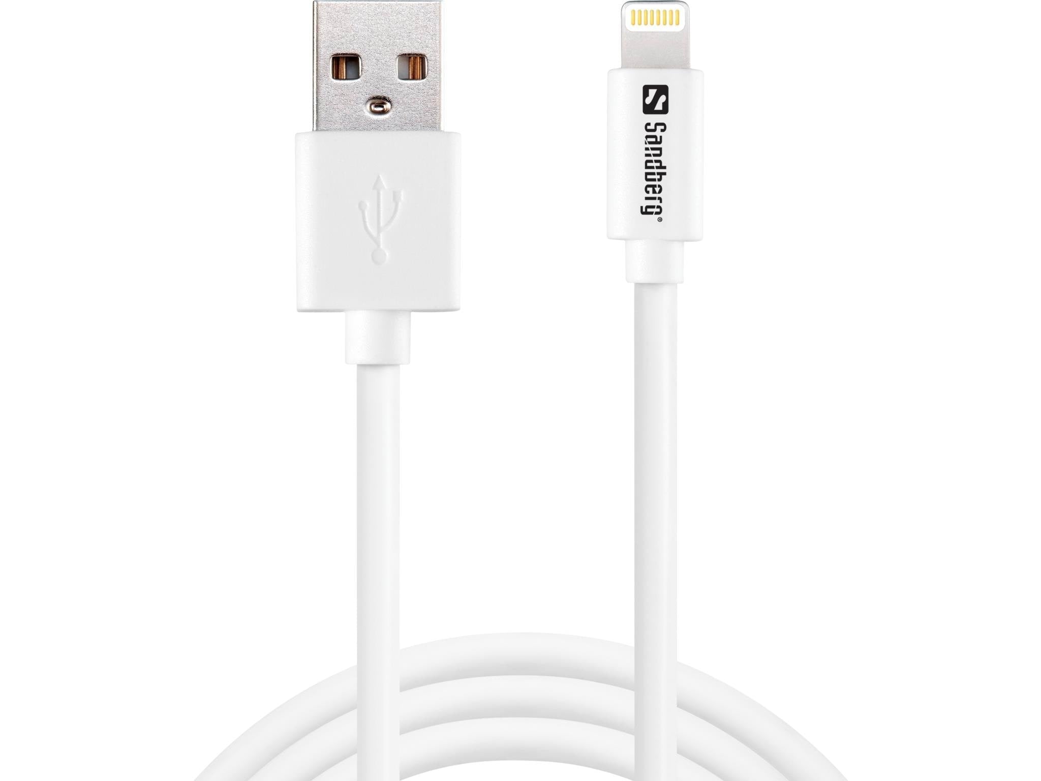 Sandberg USB to Lightning Sync and Charge Cable - 1m Usb Kabel Hvid 440-75