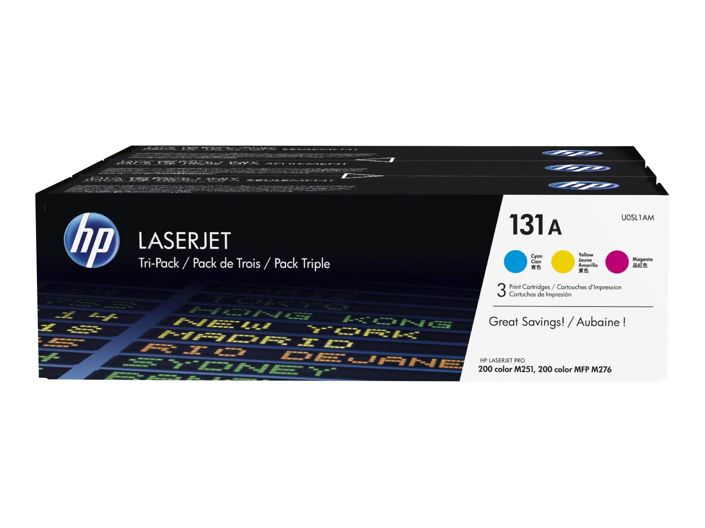 HP 131A / U0SL1AM 3-Pack - Lasertoner - Lasertoner Multicolor Printerpatron Og Toner