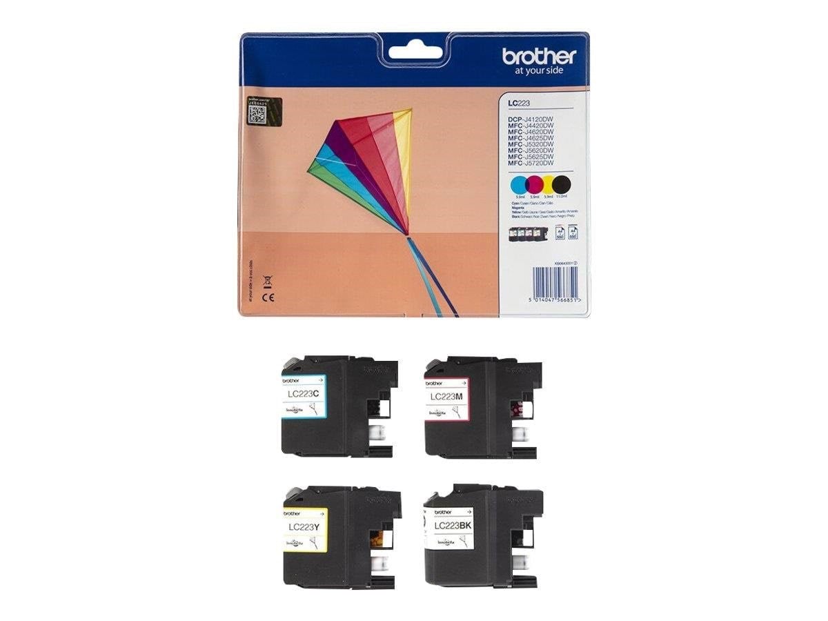 Brother LC223VALBP / LC 223VALBP 4-Pack Printerpatron Og Toner Cyan
