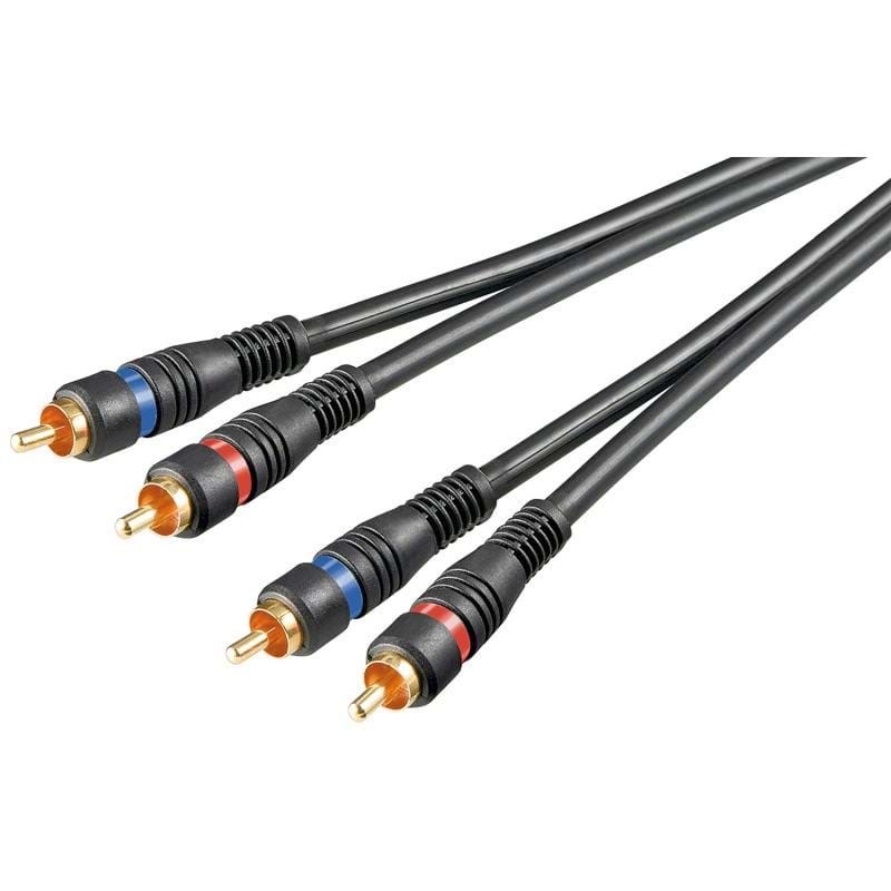Pro RCA Stereo Cable - Shielded - 2m Audiokabel Sort 4040849607950