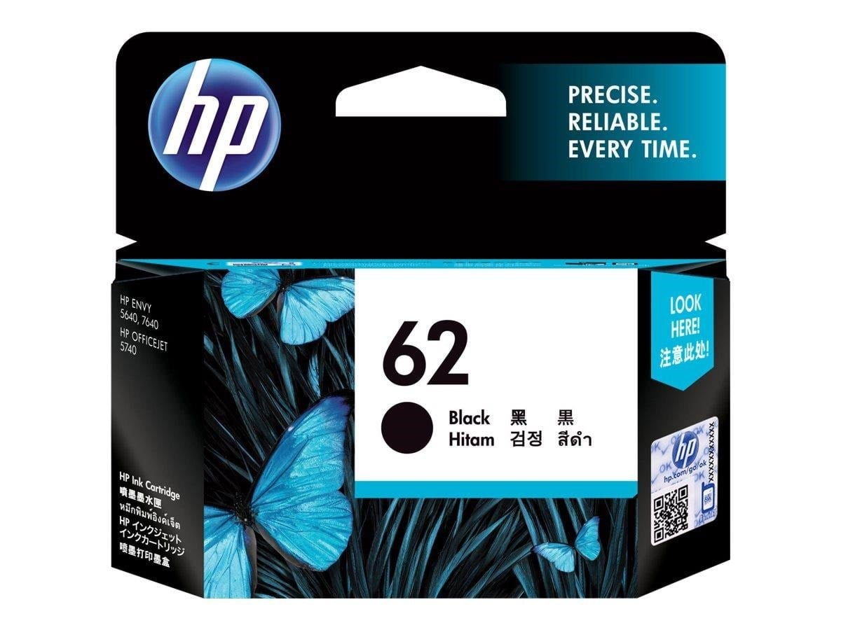 HP 62 / C2P04æ Black Ink Printerpatron Og Toner Sort