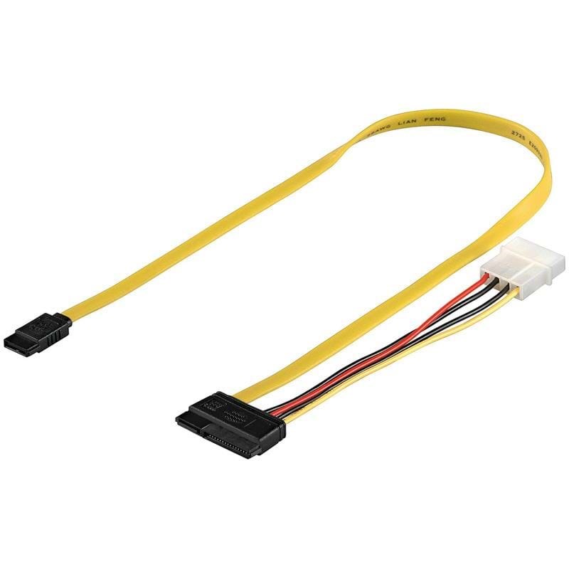 Pro SATA Cable & Power - 0.50m Sata Kabel Gul 4040849681752