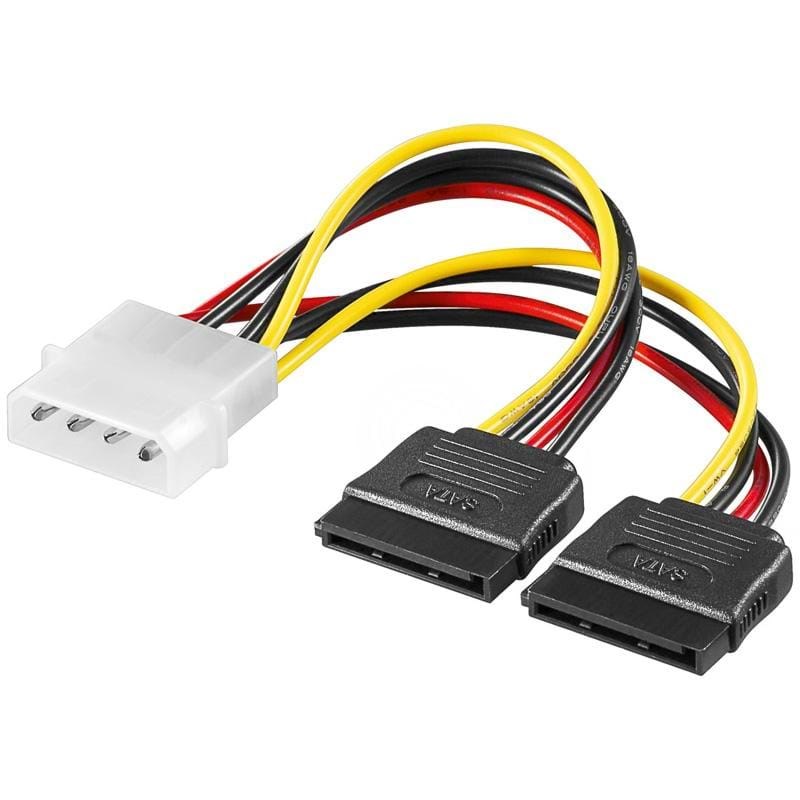 Pro SATA Power Cable x2 - 0.13m Sata Kabel Sort 4040849685248