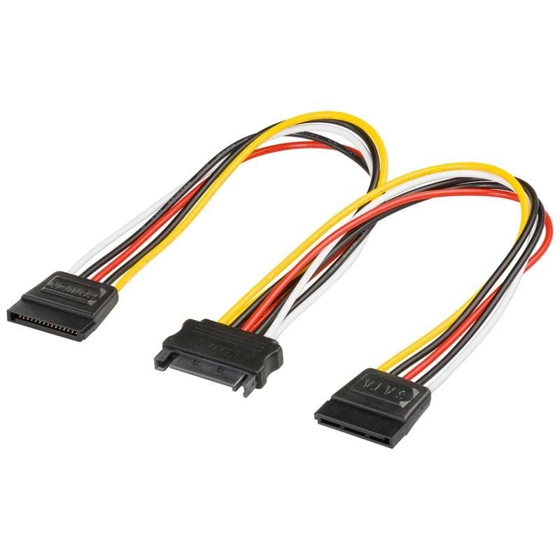 Pro SATA Power Cable x2 - 0.20m Sata Kabel Sort 4040849951145