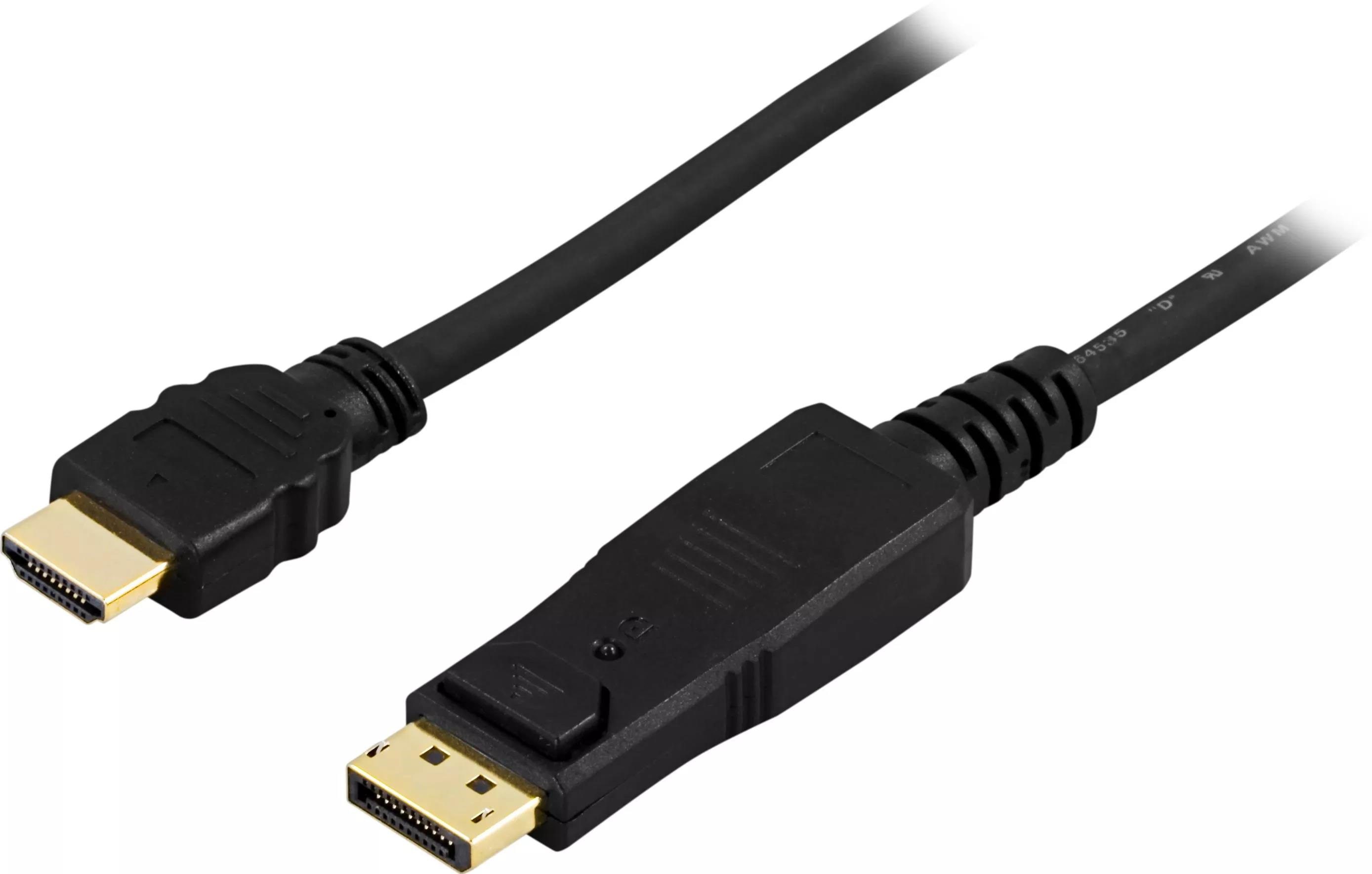 Pro DisplayPort 1.2 - HDMI 1.4 - 3m - Sort Skærmkabel DPHDMI-3