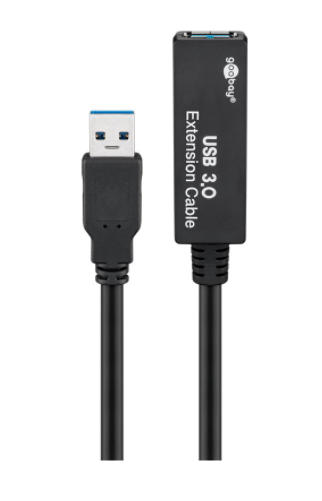 Pro USB 3.0 Extension Active A/A - 5m Usb Kabel Sort 4040849957277