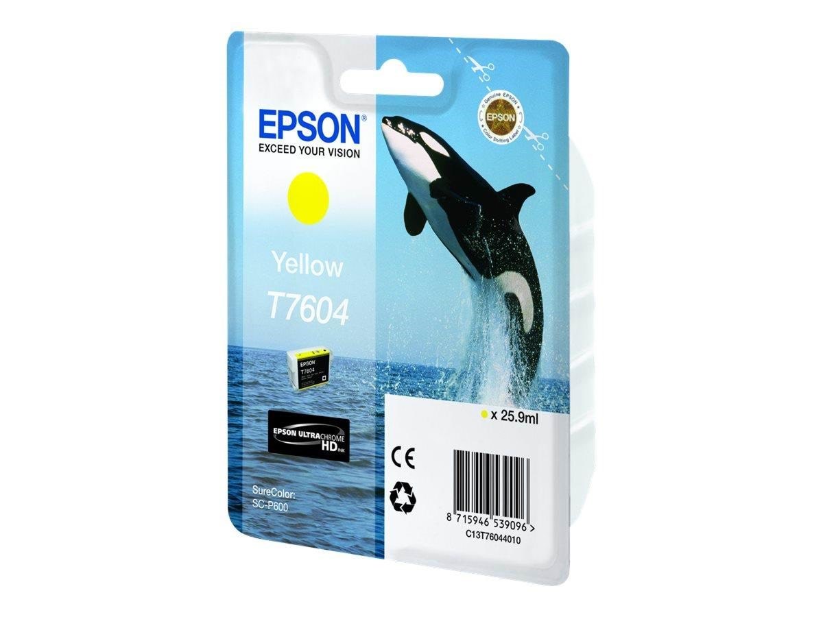Epson T7604 - Yellow Ink - Blister Printerpatron Og Toner Gul C13T76044010