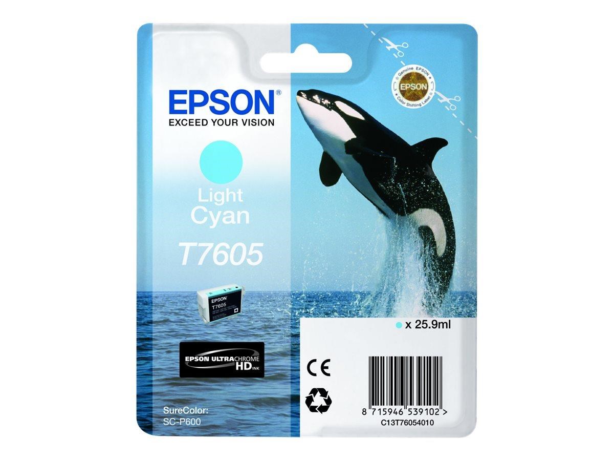 Epson T7605 Light Cyan Ink Printerpatron Og Toner Lys cyan C13T76054010