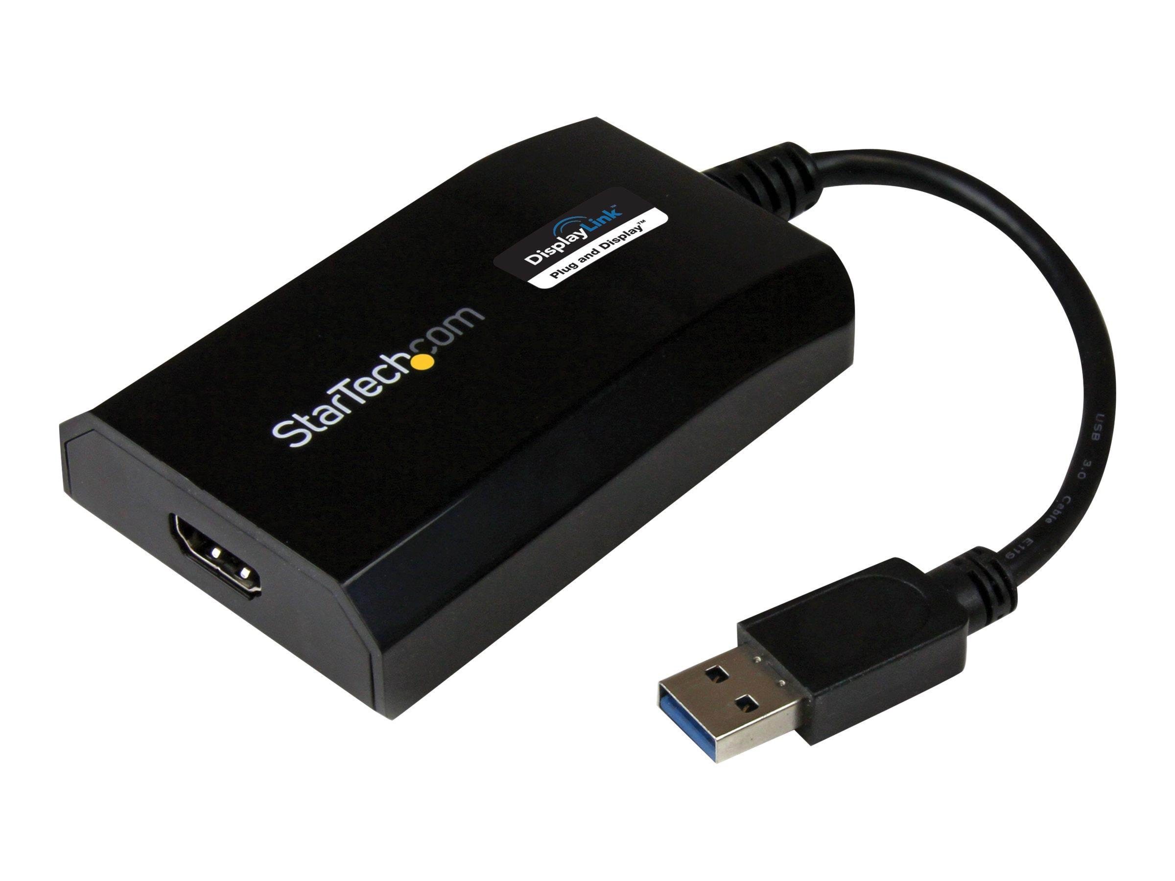 StarTech.com USB 3.0 to HDMI External Video Card ekstern videoadapter Skærmkabel Sort USB32HDPRO