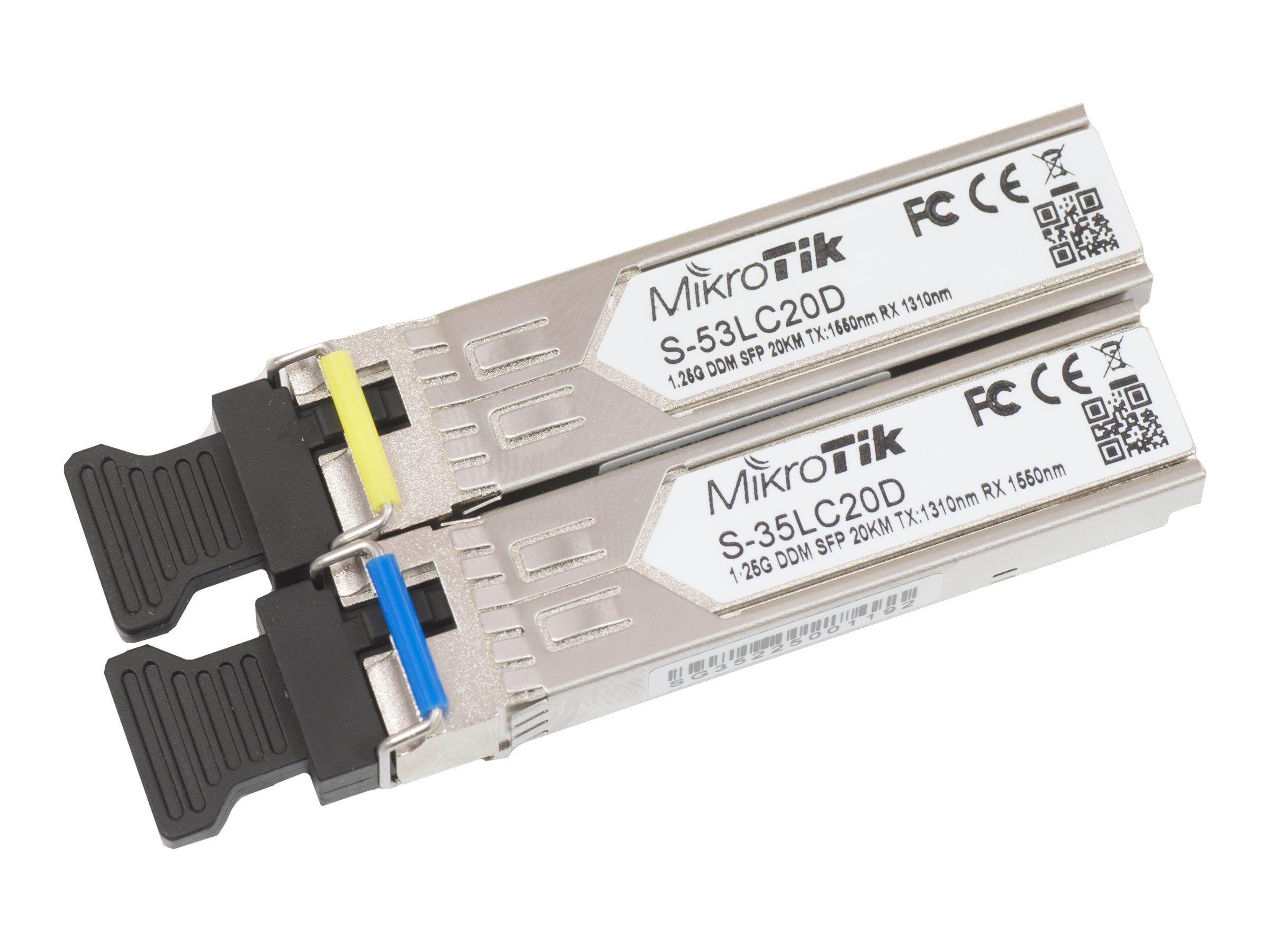 MikroTik S-3553LC20D 2 x SFP 1.25G 1310/1550nm 20km Transceiver