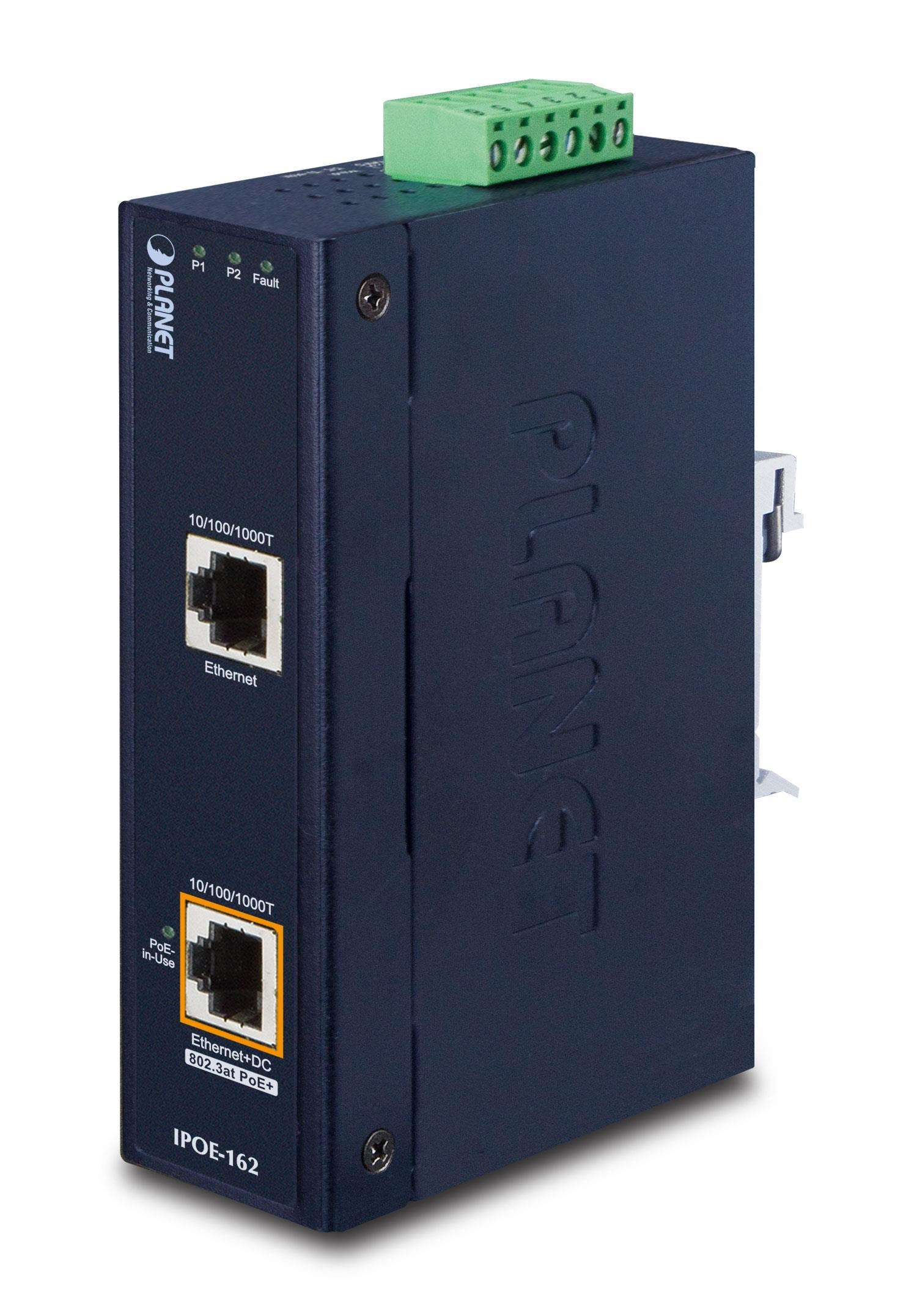 PLANET IPOE-162 Industrial IEEE 802.3at Gigabit Power over Ethernet Plus Injector (Mid-span) Poe Injektor