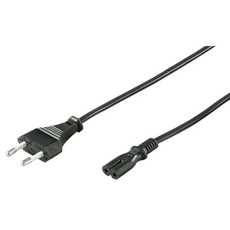 Pro Strømkabel C7 (2 pins) - Sort - 1.5m - Lige Strømkabel 4040849500848