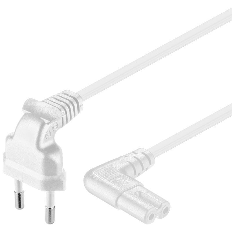 Pro Strømkabel C7 (2 pins) - Hvid - 3m - 90° Strømkabel 4040849973567