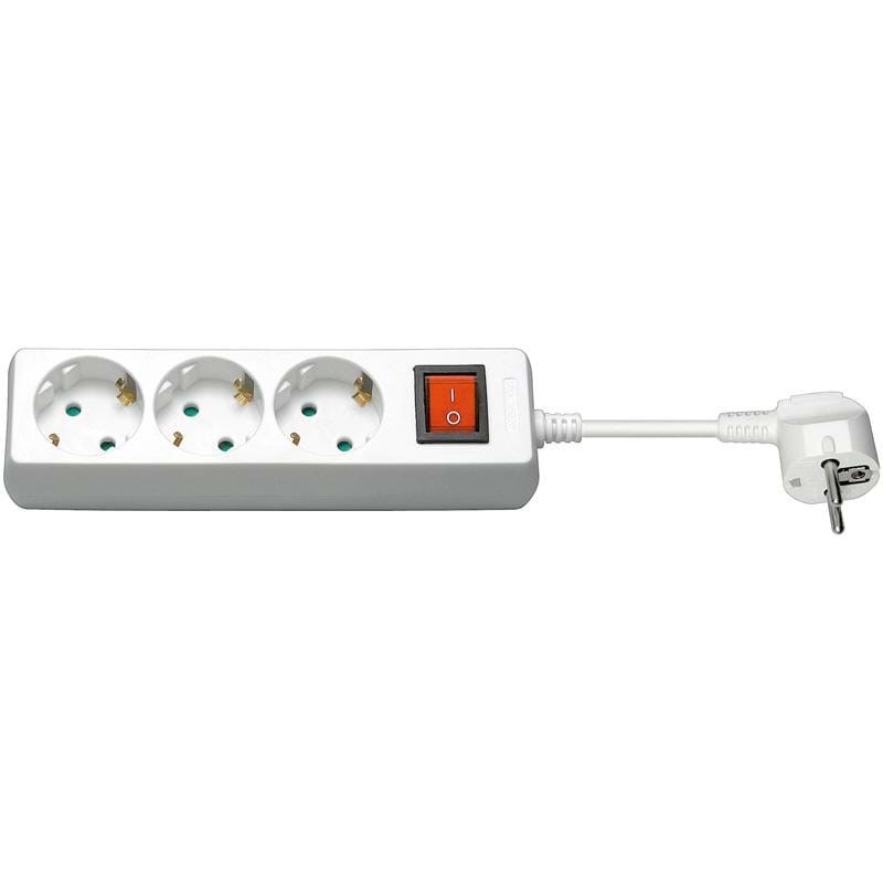 Pro Power Socket x3 - w/Switch - 3m - White Strømkabel Hvid 4040849510830