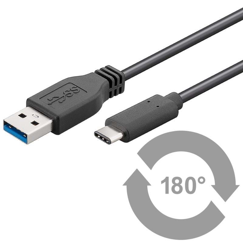 Pro USB-A USB-C - 0.5m - USB 3.0 - Sort Usb Kabel PUSB3.2G1-AC-BLK-0.5M
