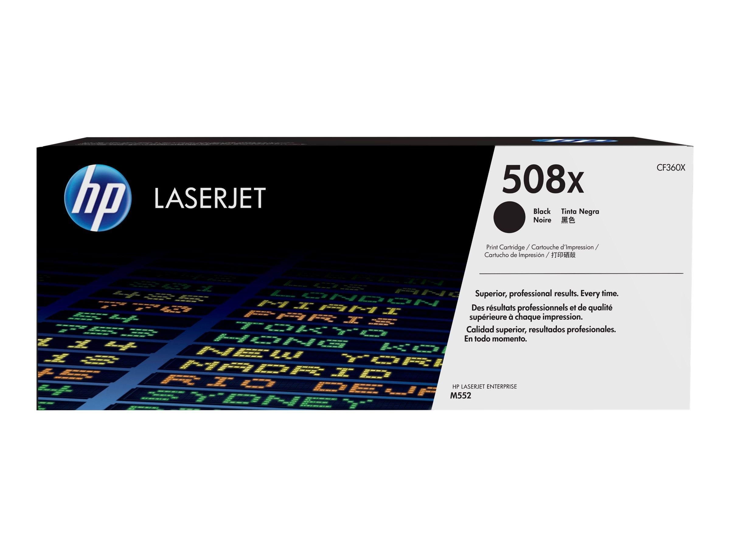 HP 508X / CF360X High Capacity Black Toner Printerpatron Og Toner Sort