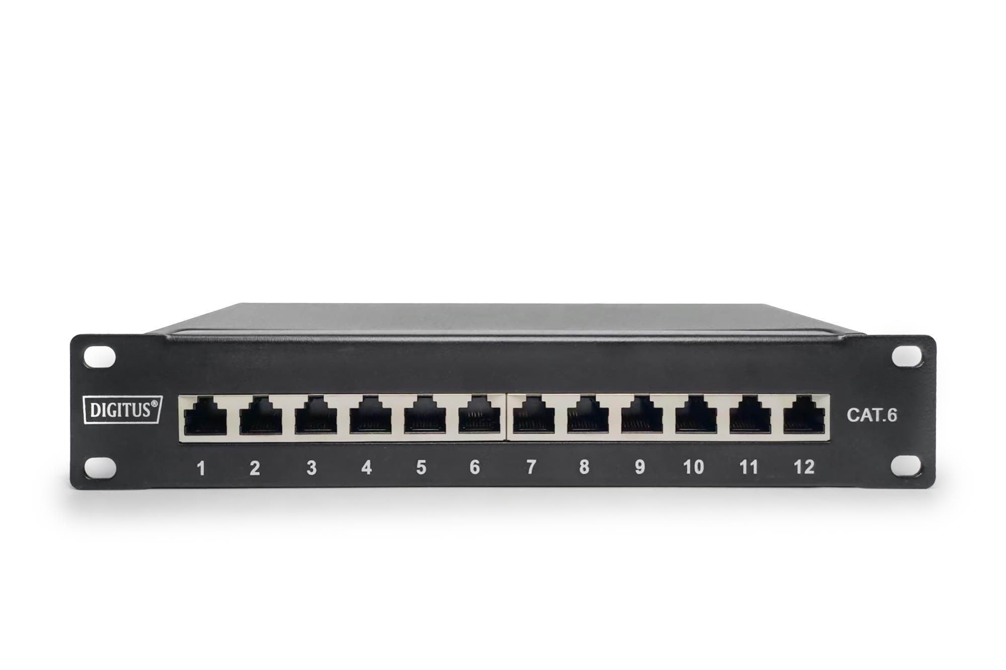 DIGITUS DN-91612S - 12-Port Cat6 Shielded - Patch Panel Netværkstilbehør