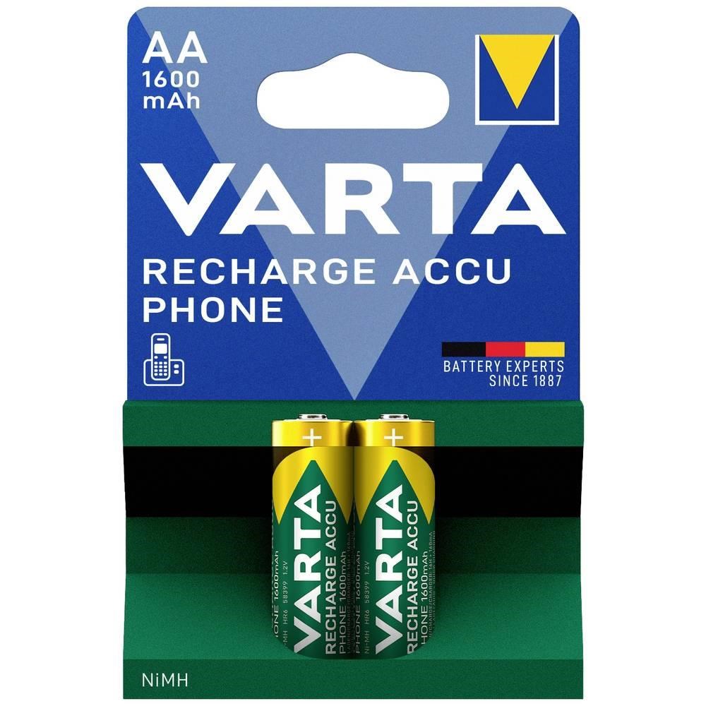 VARTA Rechargeable Accu Phone - 2 x AA - 1600 mAh Batteri 58399201402