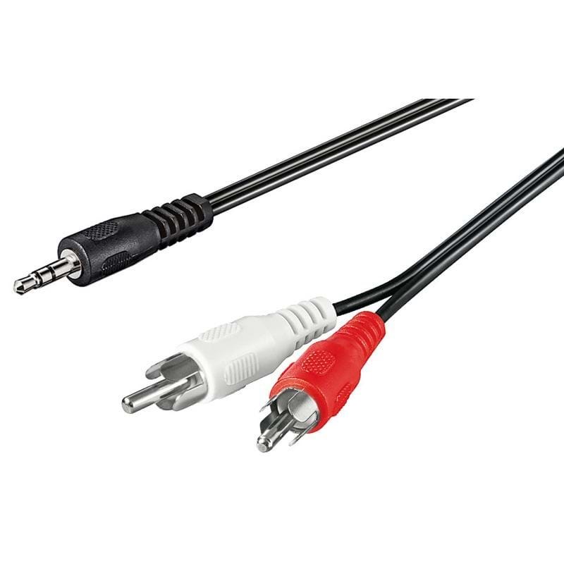 Pro MiniJack - 2xRCA - Black - 1.5m Audiokabel Sort 4040849500183