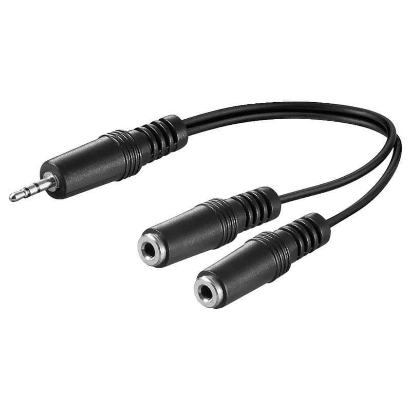 Pro MiniJack 3.5mm splitter (1M - 2F) Audiokabel Sort 4040849504655