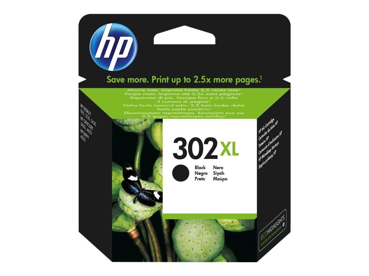 HP 302XL / F6U68AE High Capacity Black Ink Printerpatron Og Toner Sort