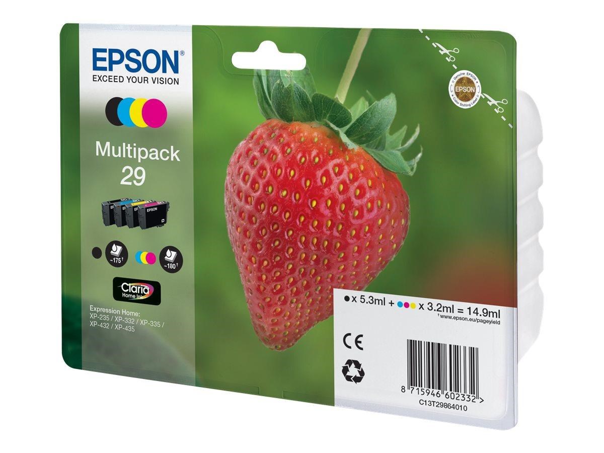 Epson 29 Multipack (Black Yellow Cyan Magenta) Ink Printerpatron Og Toner C13T29864010