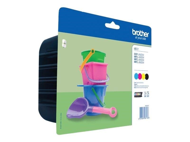 Brother LC221VALBP / LC 221 Value Pack 4-Pack Ink Printerpatron Og Toner Cyan