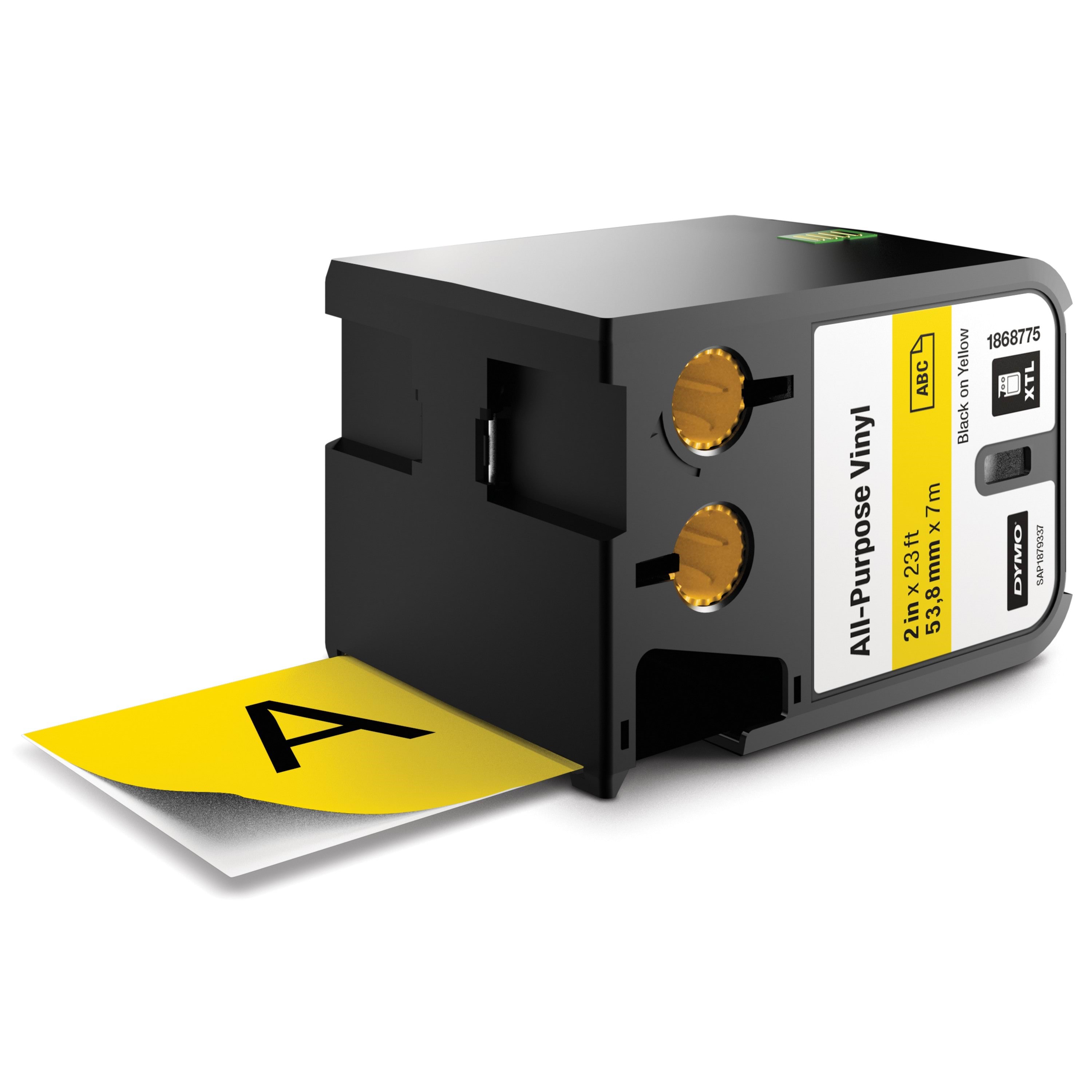 DYMO XTL tape vinyl | sort på gul | 54mm x 7m Fotopapir 1868775