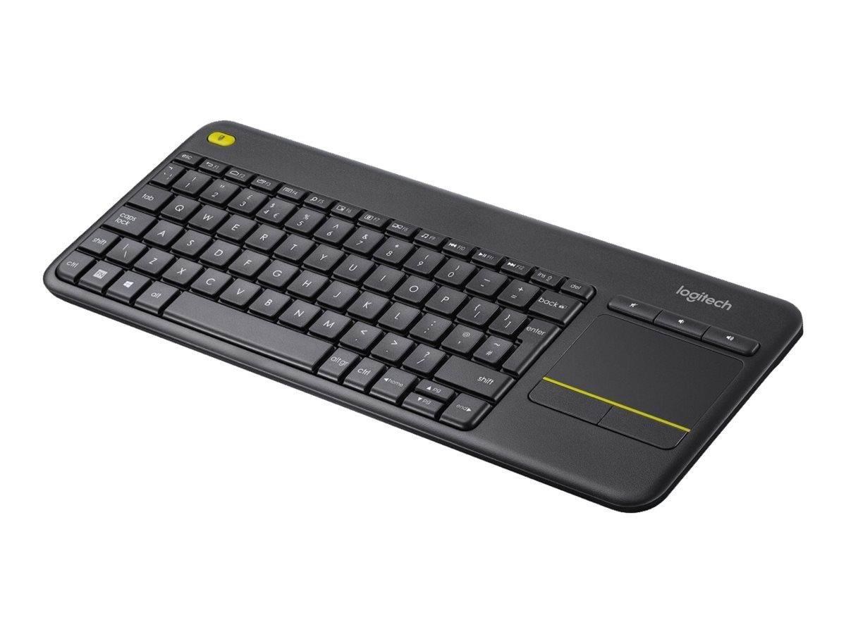 Logitech K400 Plus Ergonomic Wireless Touch - Tastatur - Engelsk - UK - Sort