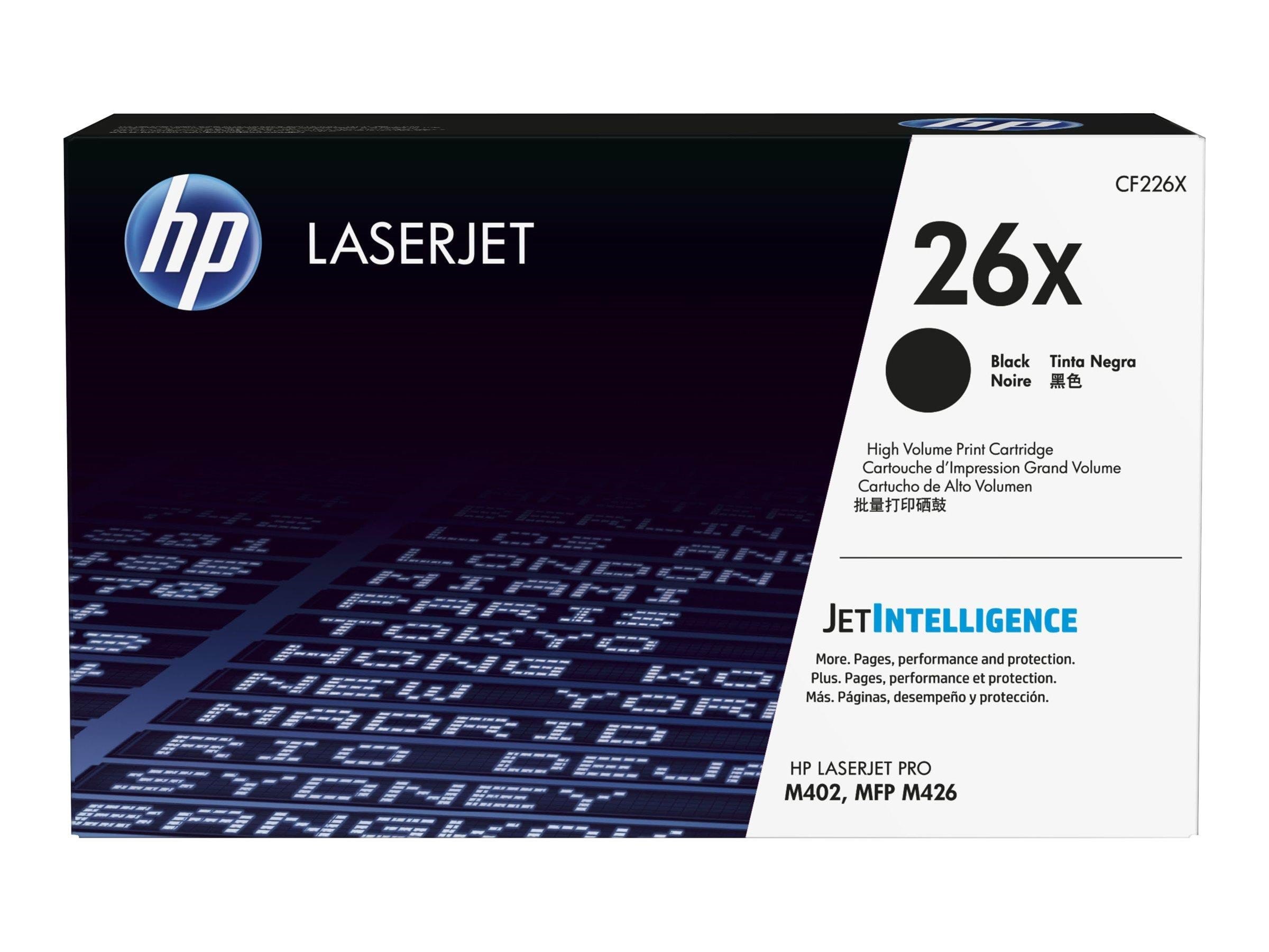 HP 26X / CF226X High Capacity Black Toner Printerpatron Og Toner Sort