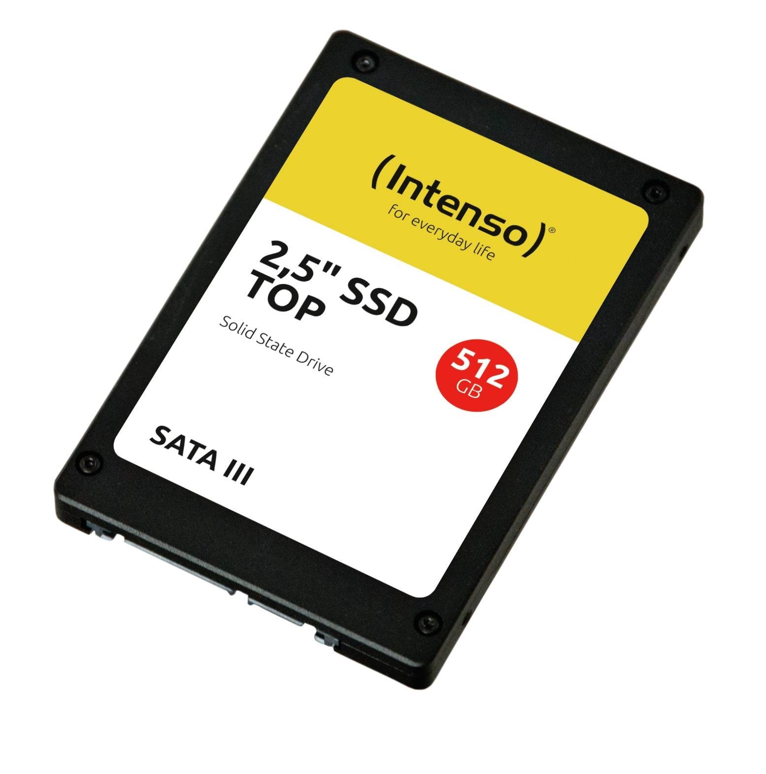 Intenso SSD SATA III TOP - 512GB - SATA-600 - 2.5" Ssd Harddisk Sort 3812450