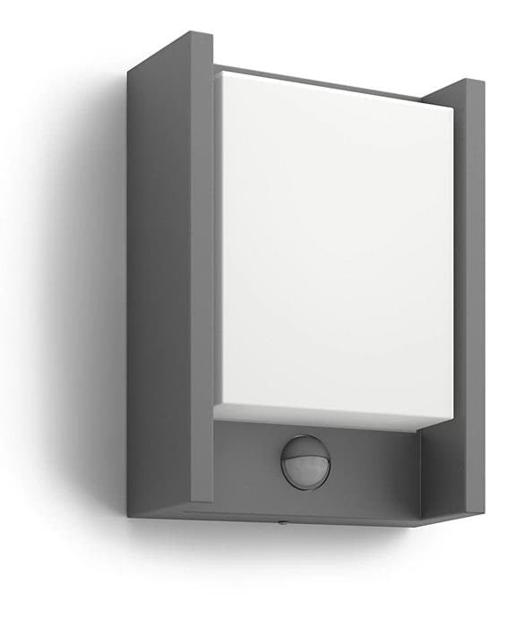 Philips Arbour udendørs væglampe med sensor, LED 6W, antracit Lampe 915005193901