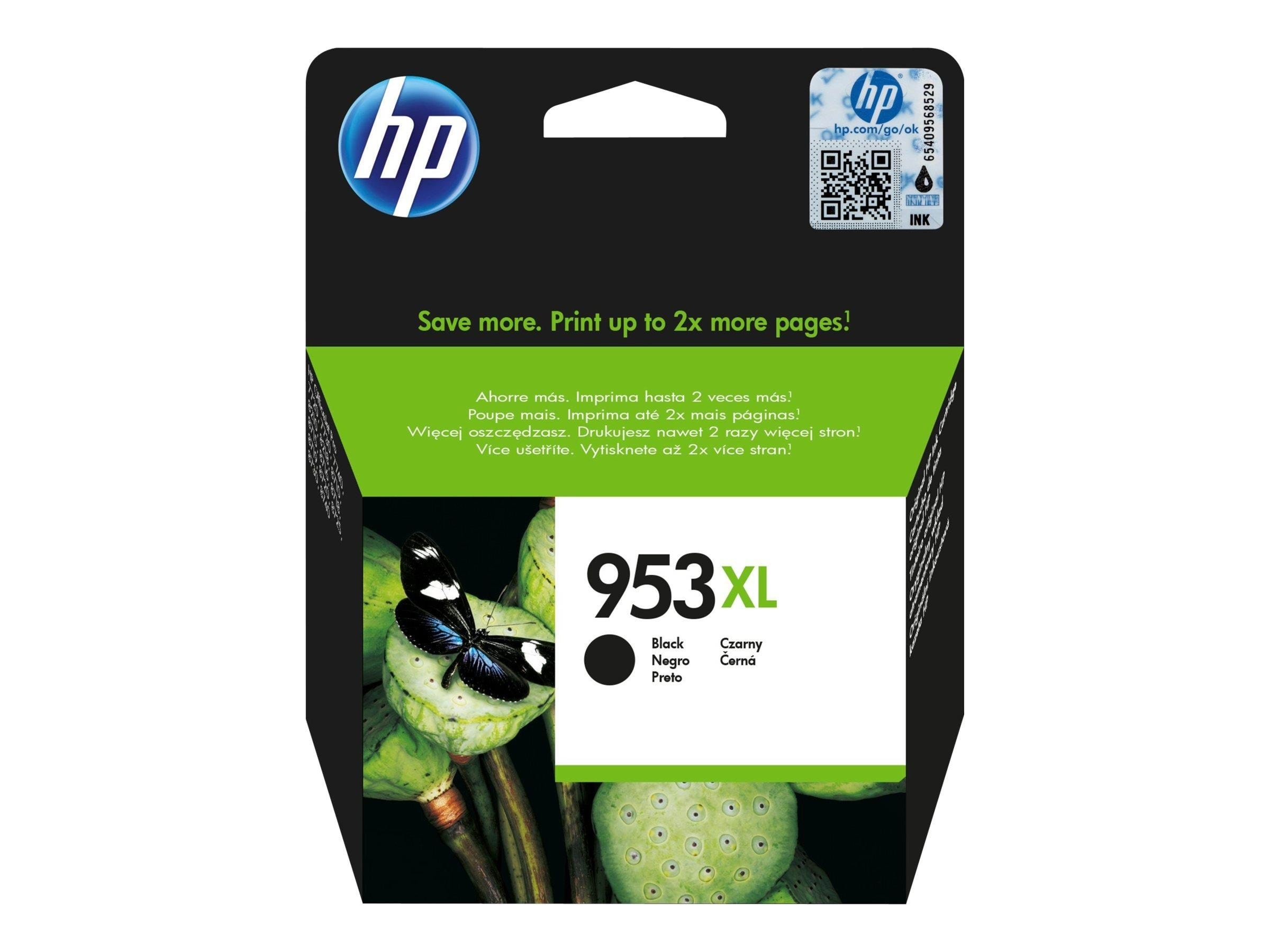 HP 953XL / L0S70æ High Capacity Black Ink Printerpatron Og Toner Sort