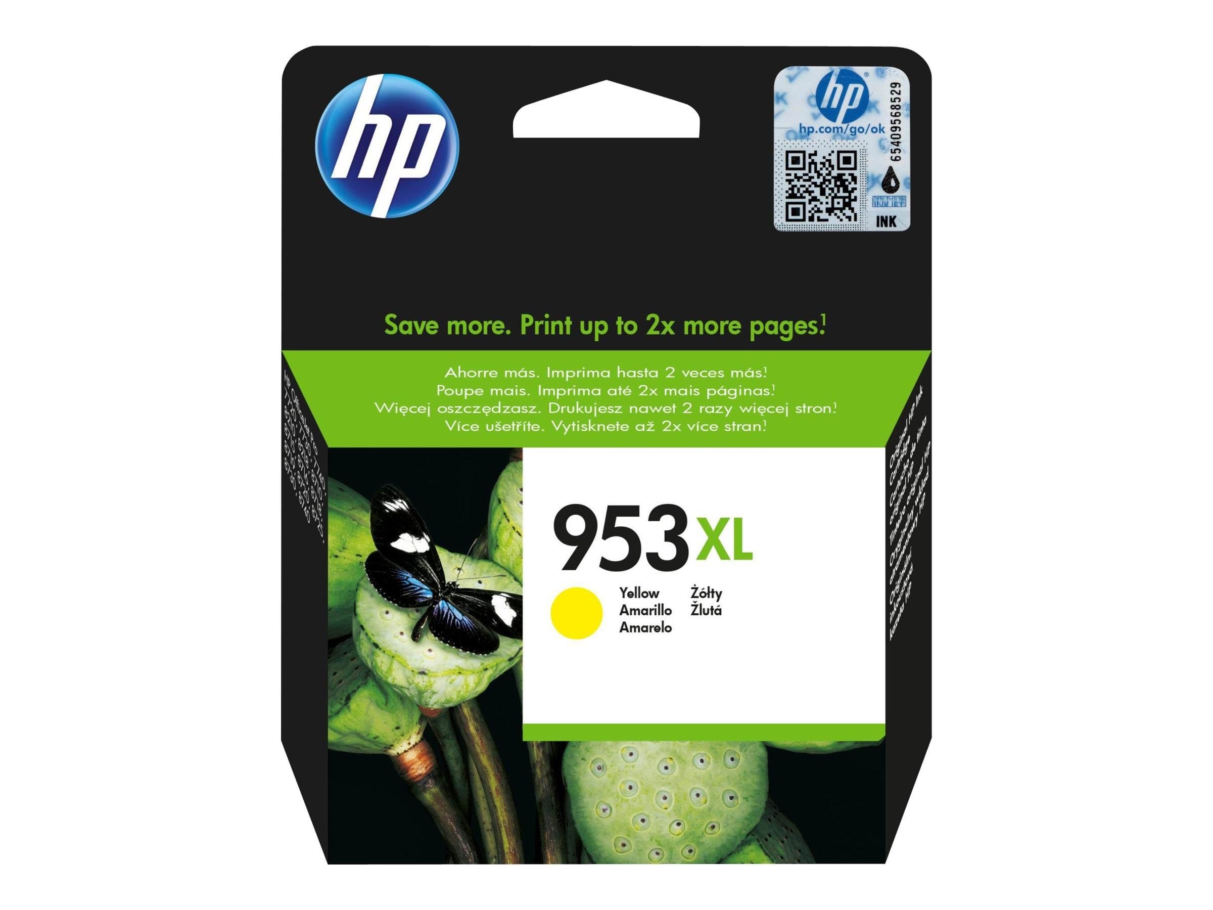 HP 953XL / F6U18AE High Capacity Yellow Ink Printerpatron Og Toner Gul