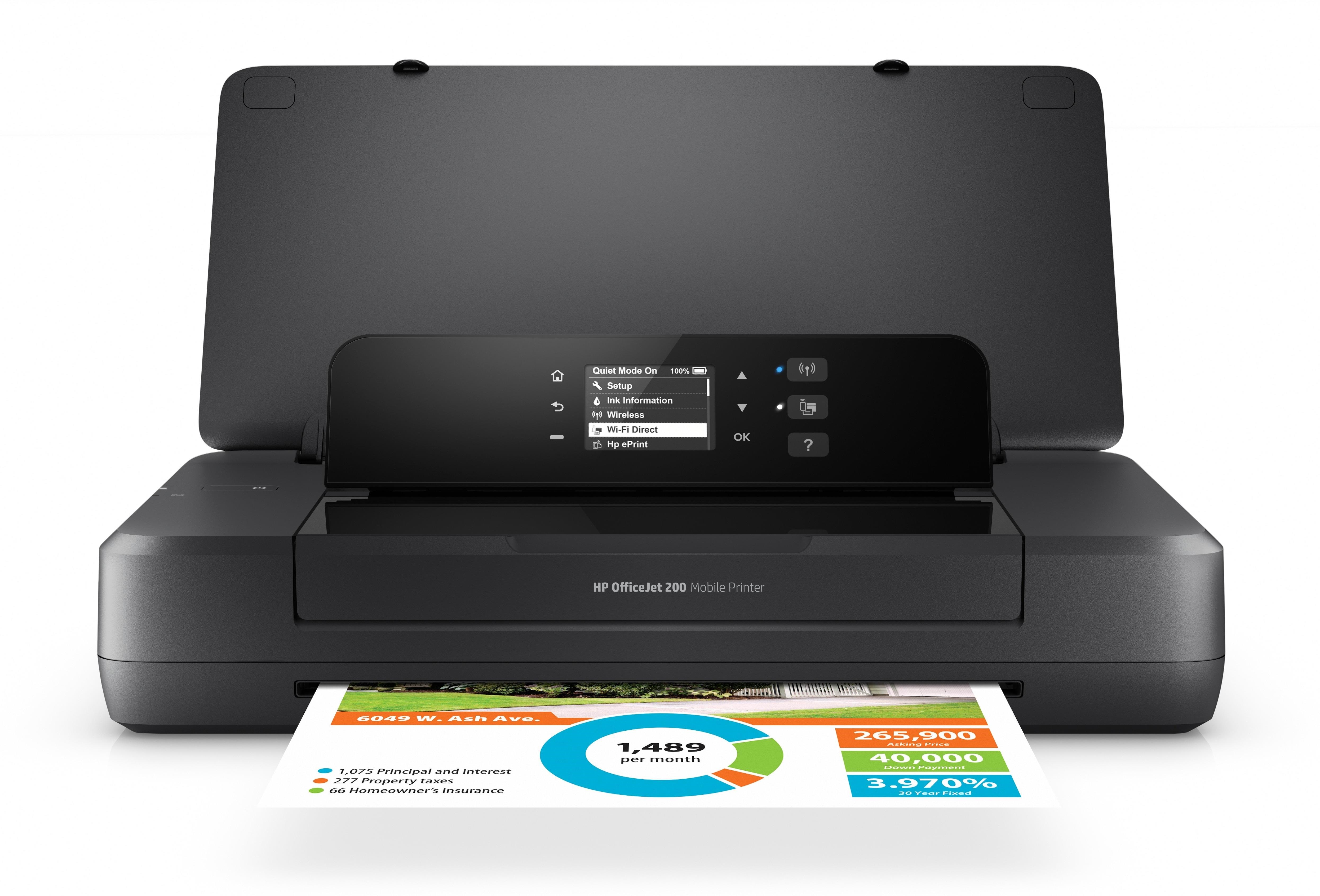 HP Officejet 200 Mobile - Color Inkjet - A4 - Wi-Fi - Farve - Blæk Printer CZ993A#BHC